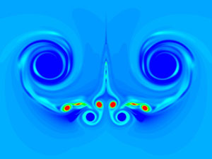 image credit: Odile Labbe, <a href="http://www.onera.fr/onera-en/identity.php" target="_blank">ONERA</a>; <a href="http://www.onera.fr/photos-en/simulations/dns-wake-vortices.php" target="_blank">image source</a>; <a href=" http://www.physicstogo.org/images/features/aircraft-vortices-simulatio.jpg" target="_blank">larger image</a>