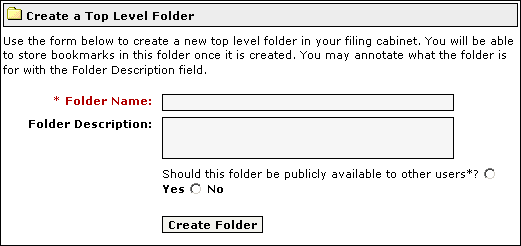 Creating a top level folder